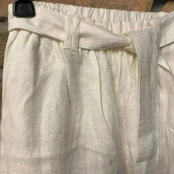 Linen wide leg flowing pants with belt, new without tag, size small - Picture 2 of 12